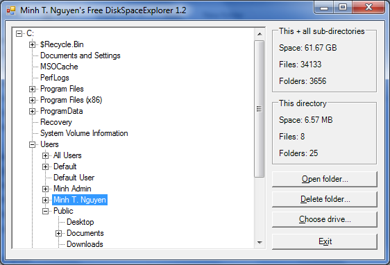 Minh T. Nguyen's Free DiskSpaceExplorer